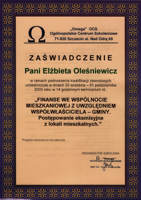 Zawiadczenie