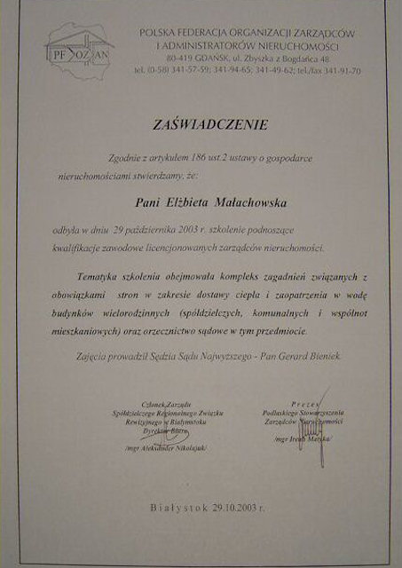 Zawiadczenie