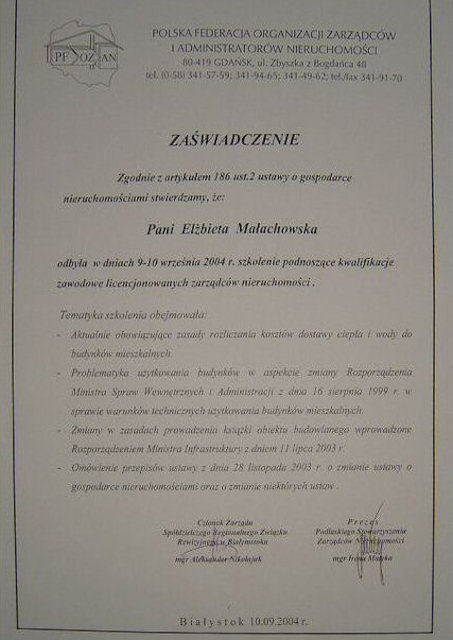 Zawiadczenie